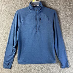Pacific Trail 1/4 Zip Sweater Medium Men's Long Sleeve Blue Polyester Blend M